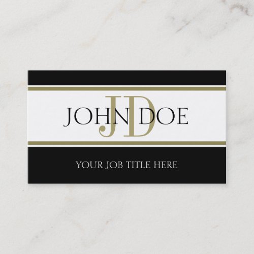 YourJobTitle! Gold Stripes B/B Business Card Template