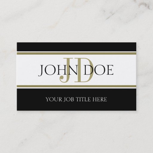 Customizable YourJobTitle! Gold Stripes B/B Business Card Template