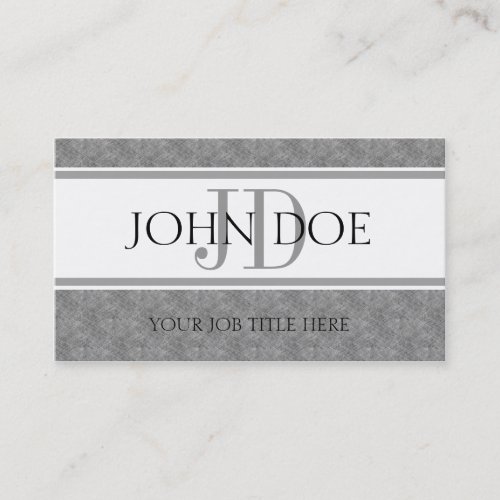YourJobTitle Monogram Blue Marble Classic White Business Card Template