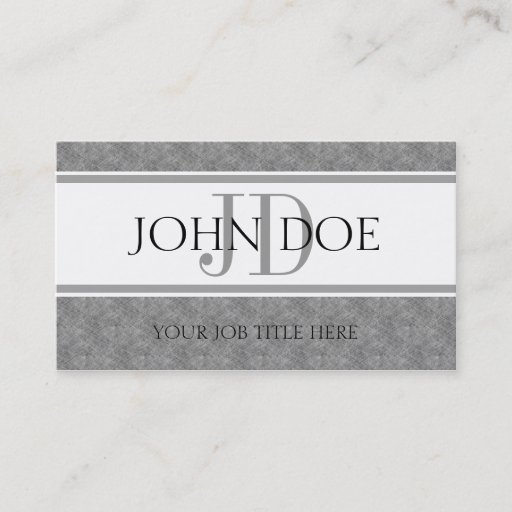 Customizable YourJobTitle Monogram Blue Marble Classic White Business Card Template