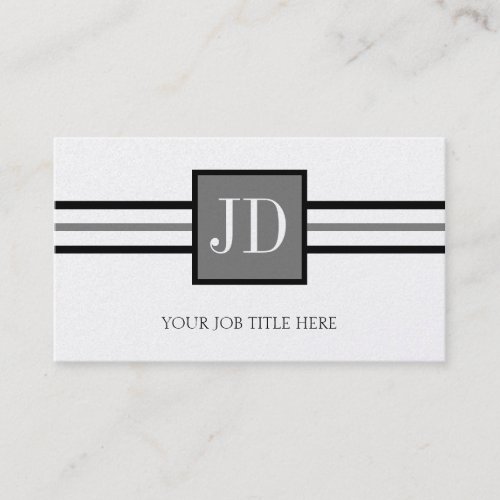 YourJobTitle Monogram Premium Platinum Paper Business Cards