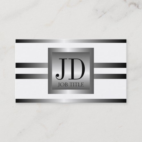 YourJobTitle Silver Metal Metallic Business Cards