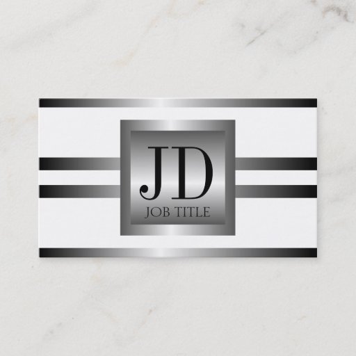 Customizable YourJobTitle Silver Metal Metallic Business Cards