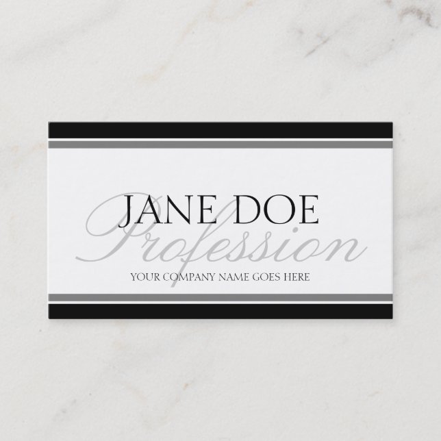 YourJobTitle Silver Script Business Card (Front)