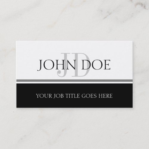YourJobTitle Silver Stripe W/W Horiz Business Card Template