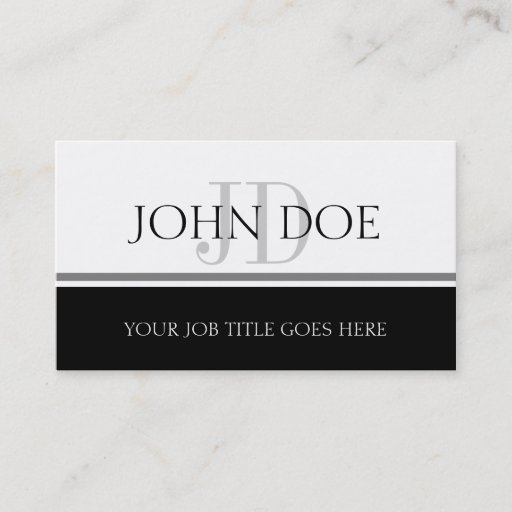 Customizable YourJobTitle Silver Stripe W/W Horiz Business Card Template