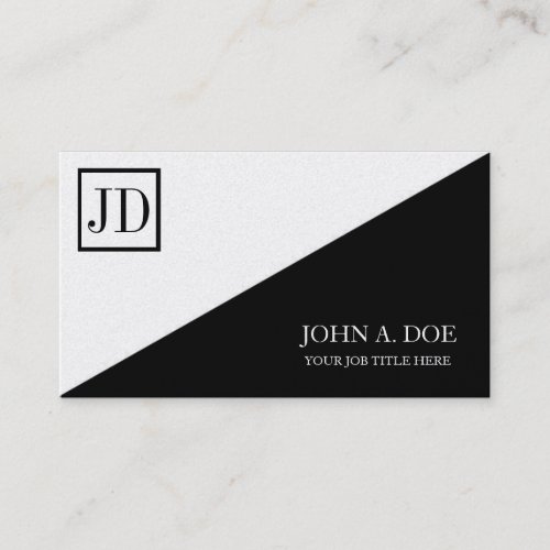 YourJobTitle Square Monogram Black Gold Business Card Templates