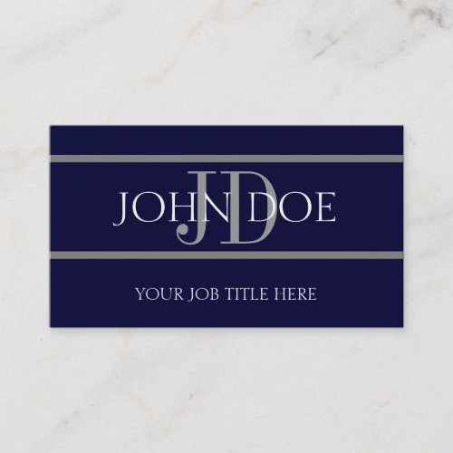 YourJobTitle Stripes Navy Business Card