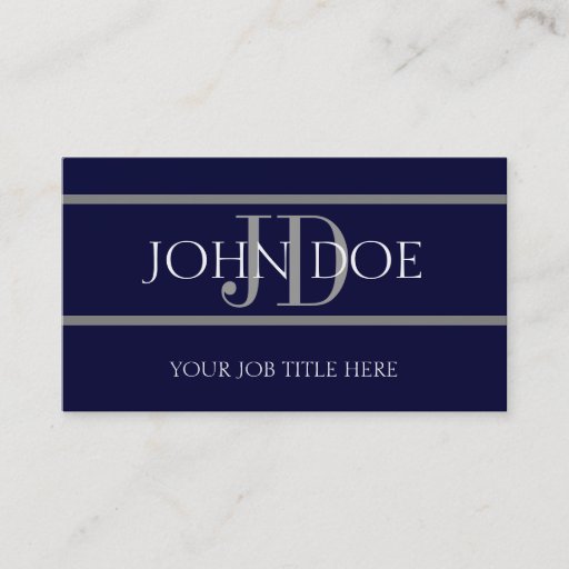Customizable YourJobTitle Stripes Navy Business Card