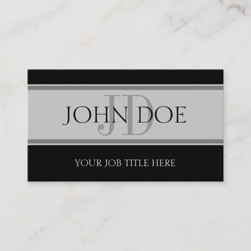 YourJobTitle Stripes Silver Business Card Template