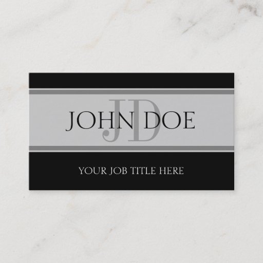 Customizable YourJobTitle Stripes Silver Business Card Template