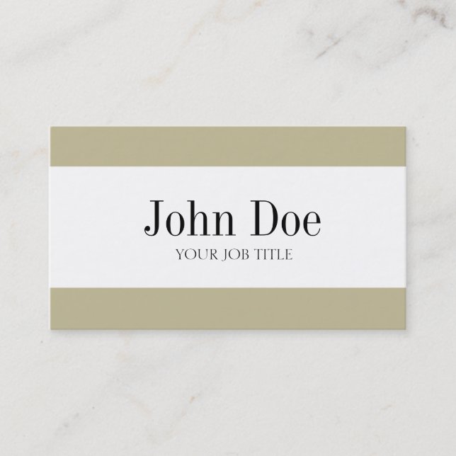 YourJobTitle Tan Stripes Business Card (Front)