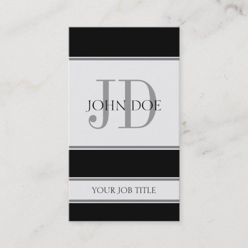 YourJobTitle Vertical Black Business Cards