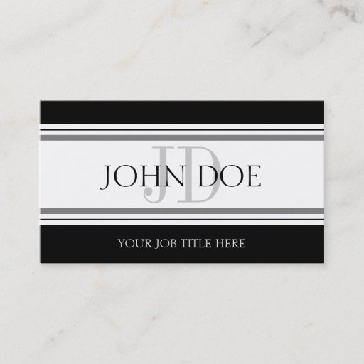 Customizable YourProfession Stripes W/W Business Card