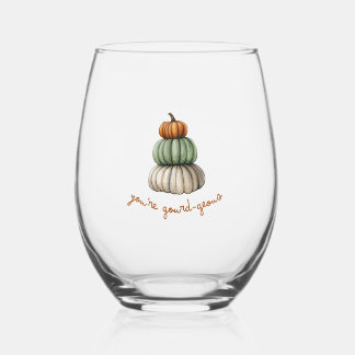 Your're Gourd-Geous Pumpkin Stack wine glass