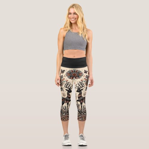  Yours Ethnic Culture  Yoga High_Waisted Capris 