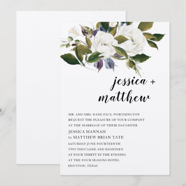 Yours Truly Wedding Invitation (Front/Back)