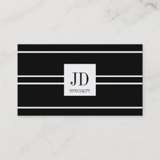 YourSpecialty Black Striped Pendant Gold Paper Business Card
