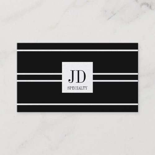 YourSpecialty Black Striped Pendant Platinum Paper Business Card Template