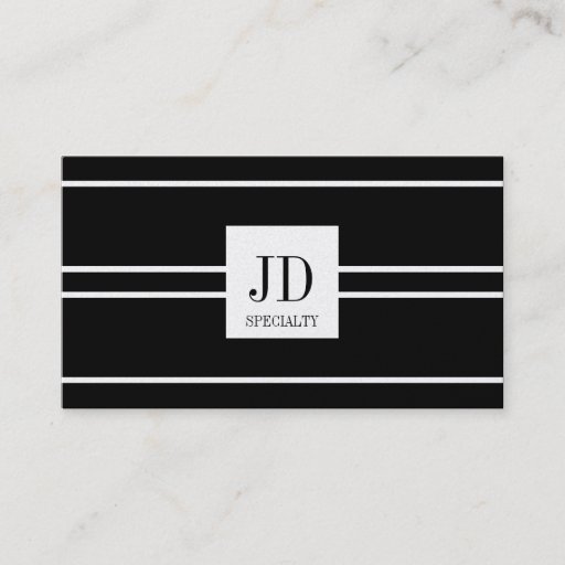 Customizable YourSpecialty Black Striped Pendant Platinum Paper Business Card Template