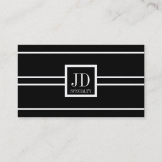YourSpecialty Black/White Striped Pendant Business Card