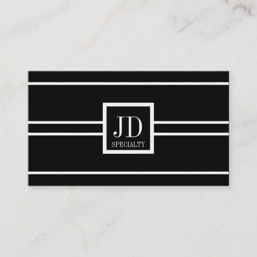 YourSpecialty Black/White Striped Pendant Business Card Templates