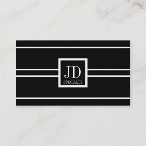 Customizable YourSpecialty Black/White Striped Pendant Business Card Templates