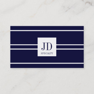 YourSpecialty Dark Blue/White Striped Pendant Business Card