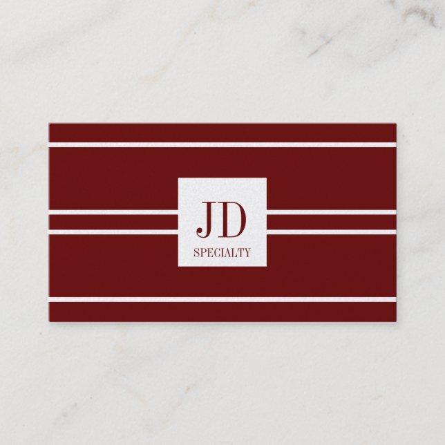 YourSpecialty Dark Cherry Stripe Pendant GoldPaper Business Card (Front)