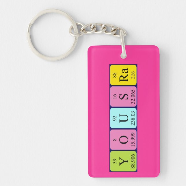 Yousra periodic table name keyring (Front)