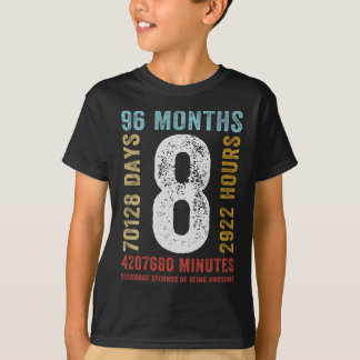 Youth 8th Birthday 8 Years Old Vintage Retro T-Shirt