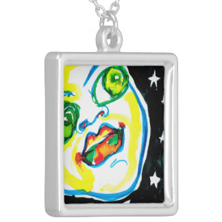 Youth and Optimism watercolor painted pendant