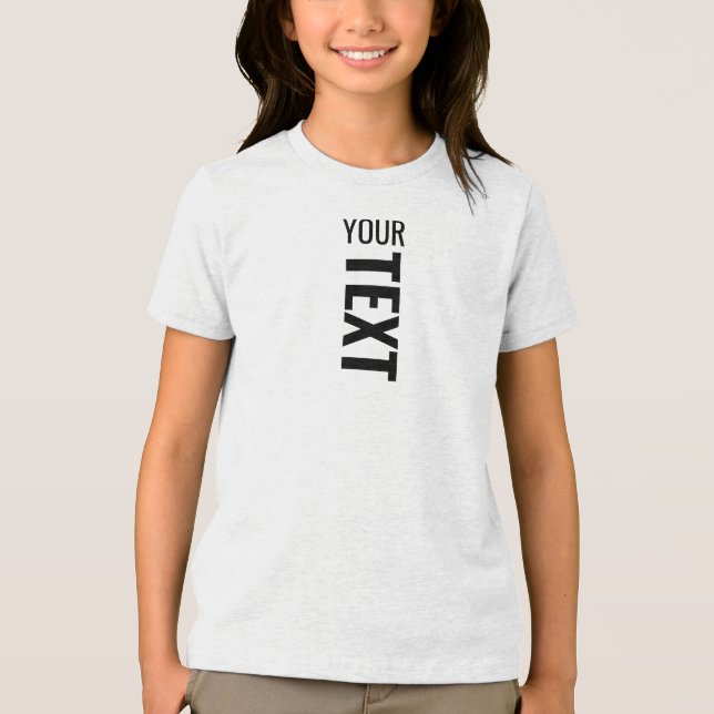 Youth Boys Girls Unisex Tri Blend White Fleck Tri-Blend Shirt (Front)