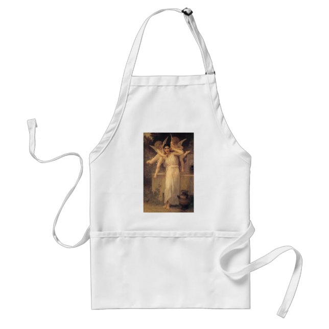 Youth by Bouguereau, Victorian Angels Portrait Adult Apron (Front)