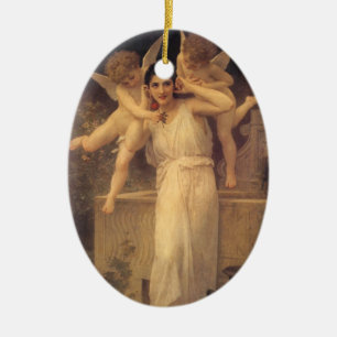 Youth by Bouguereau, Victorian Angels Portrait Ceramic Ornament