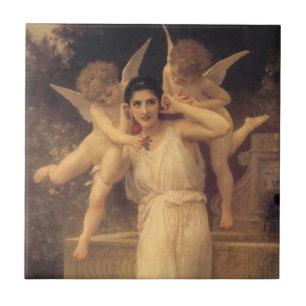 Youth by Bouguereau, Victorian Angels Portrait Ceramic Tile