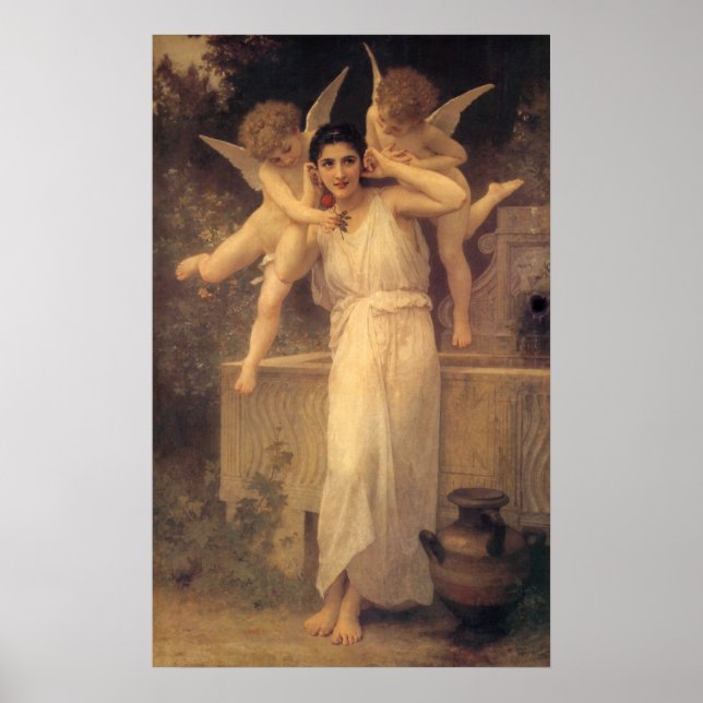 Youth by Bouguereau, Victorian Angels Portrait Poster (Front)