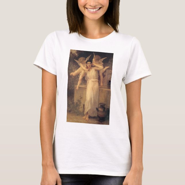 Youth by Bouguereau, Victorian Angels Portrait T-Shirt (Front)