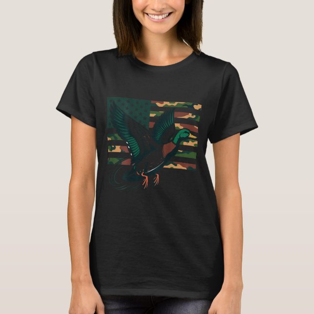 Youth Camo Mallard Duck Hunting Camouflage America T-Shirt (Front)