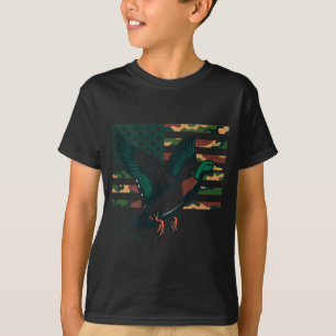 Youth Camo Mallard Duck Hunting Camouflage America T-Shirt