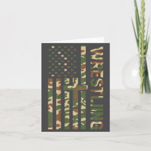 Youth Camo Wrestling American Flag Us Patriotic Bo Card