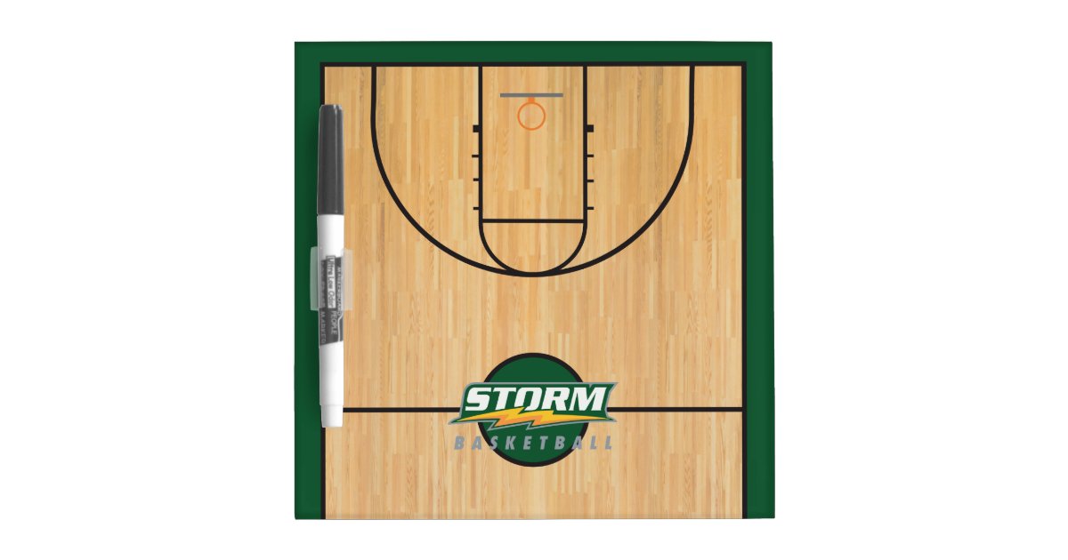 Youth Coach Basketball Half Court Whiteboard | Zazzle