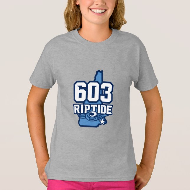 YOUTH Girls 603 Riptide t-shirt w/ Name and Number (Front)