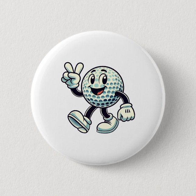 Youth Golf Player Boys Golf Funny  Button (Front)