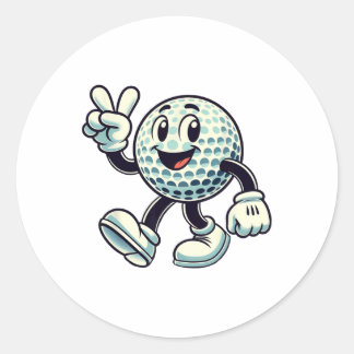 Youth Golf Player Boys Golf Funny Classic Round Sticker