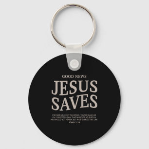Youth Good News Jesus Save Funny Christian Godson Keychain