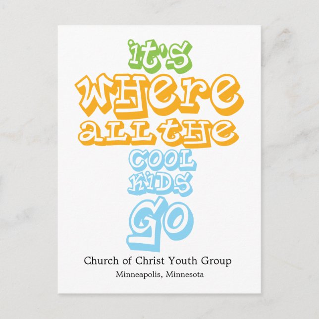 Youth Group Church Chrisitan Postcard Card Invite (Front)