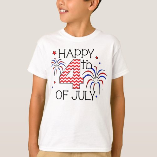Youth Happy 4th of July T_Shirt