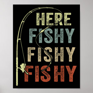Youth Here-fishy Fishing-shirt Boys Toddler Funny Poster