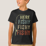 Youth Here-fishy Fishing-shirt Boys Toddler Funny  T-Shirt